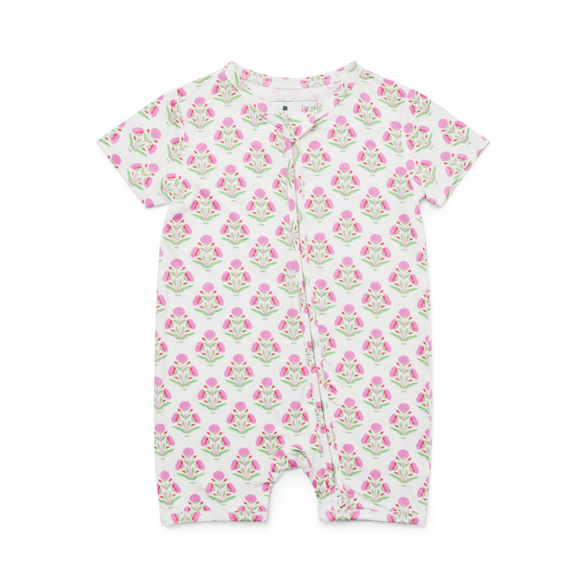 Pink Posy Short Sleeve & Shorts Bamboo Sleeper