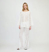 The Kaya Pool Pant - White Broderie