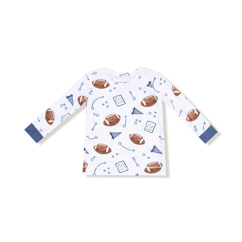 Touchdown Time - Navy - Long Sleeve Loungewear Set