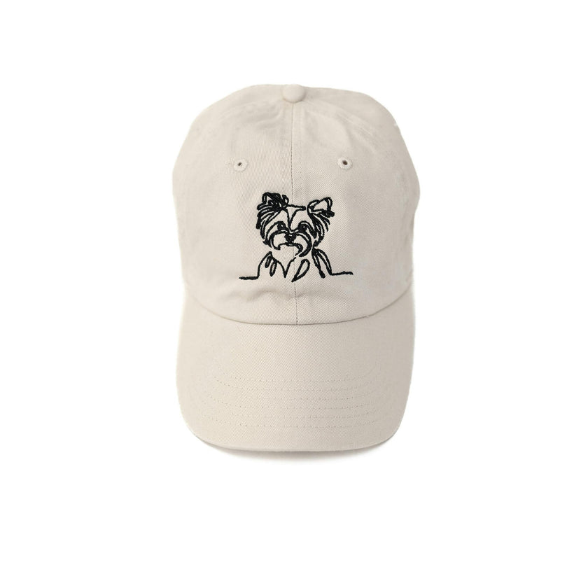 Custom Embroidered Dog Outline Hat, Natural