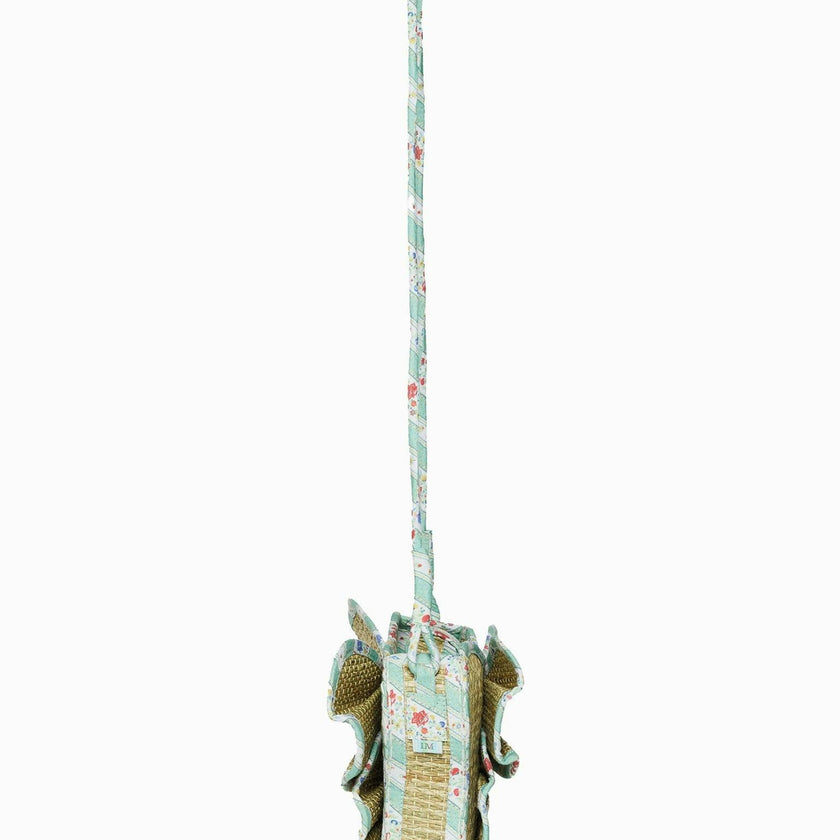 Lorna Murray x La Coqueta Sage Floral Stripe Flutterby Grass Bag