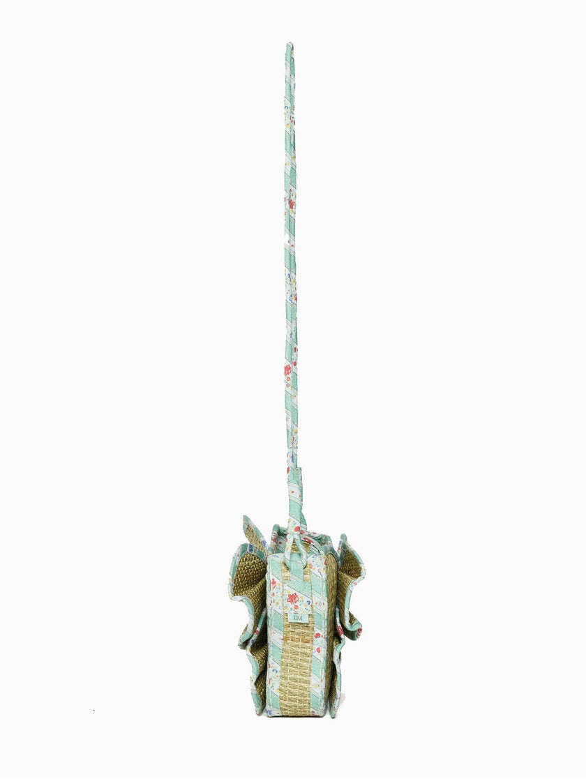 Lorna Murray x La Coqueta Sage Floral Stripe Flutterby Grass Bag