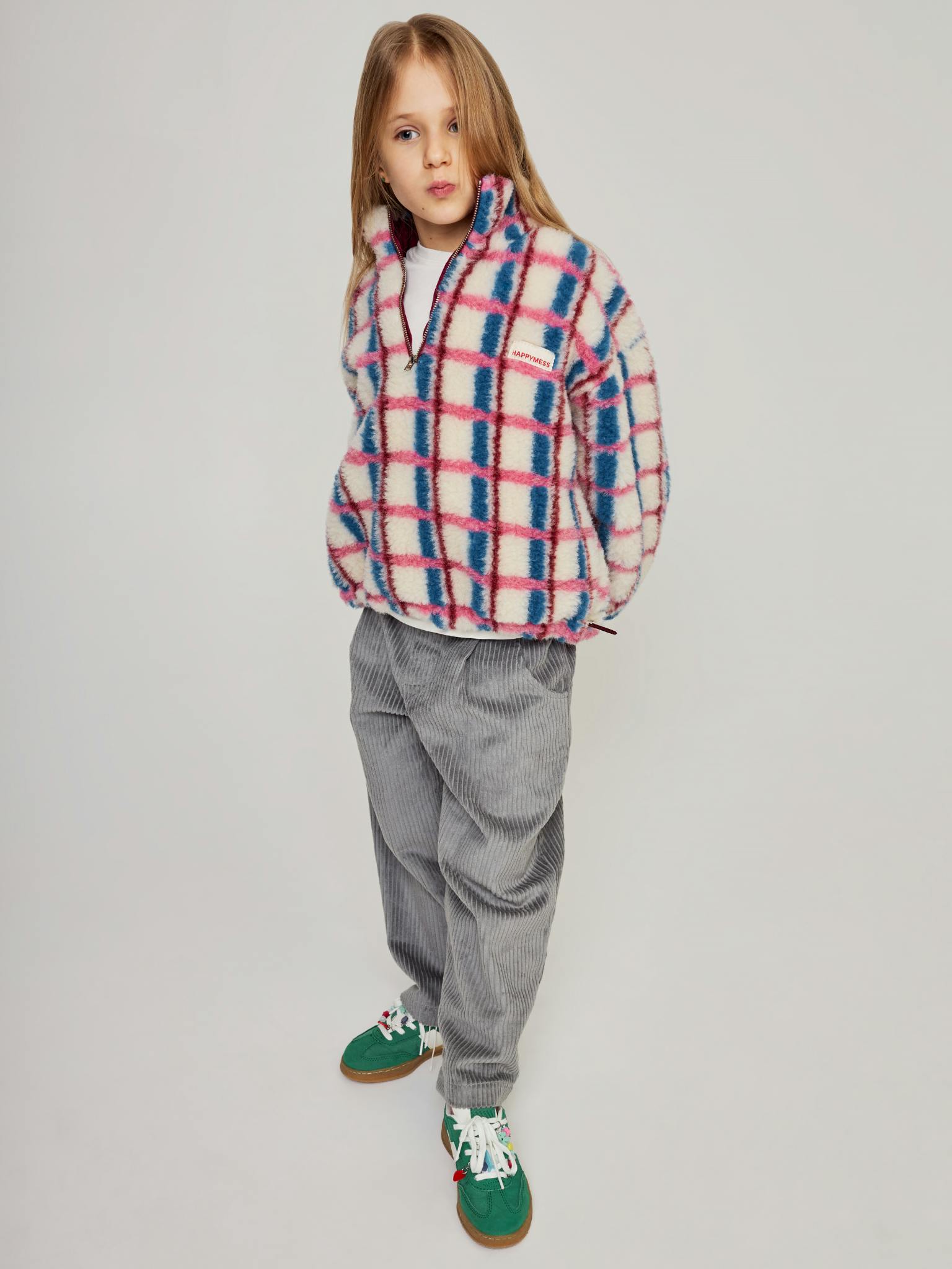 children's merino wool kangaroo jacket - pink & cobalt