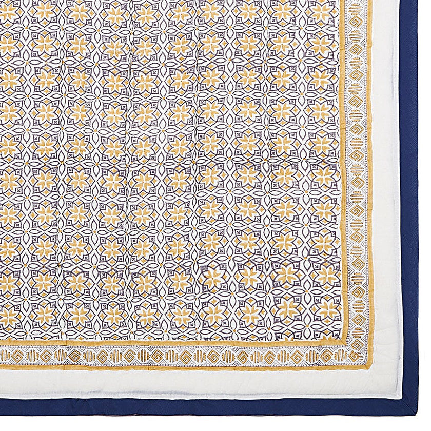 Block-Printed Cotton Crib Quilt