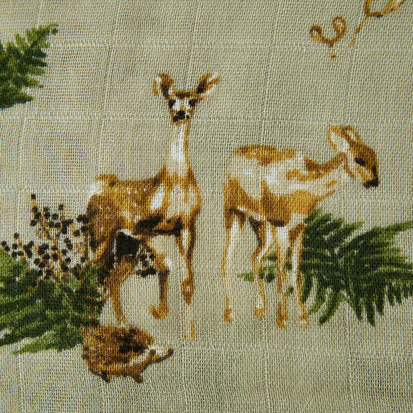 Forest Party Contour Four Layer Burp Cloth