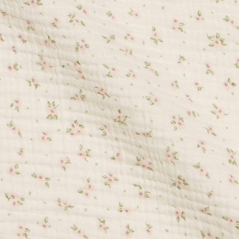 Muslin Swaddle Blanket - Camellia Floral / Shell + Fern