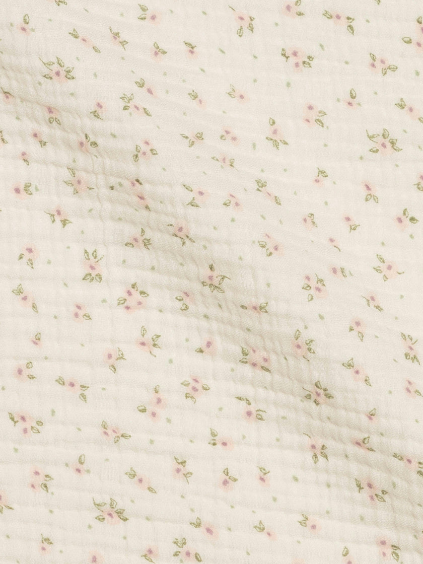 Muslin Swaddle Blanket - Camellia Floral / Shell + Fern
