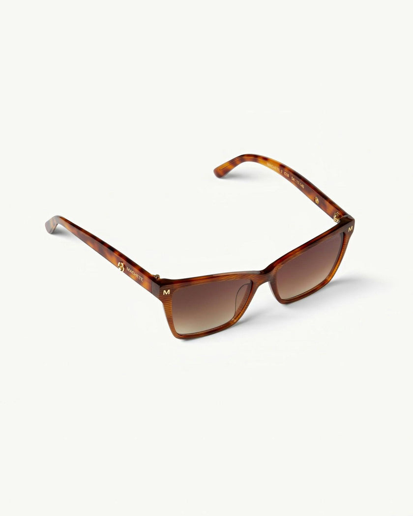 Sally Sunglasses in Dark Tortoise Stripe
