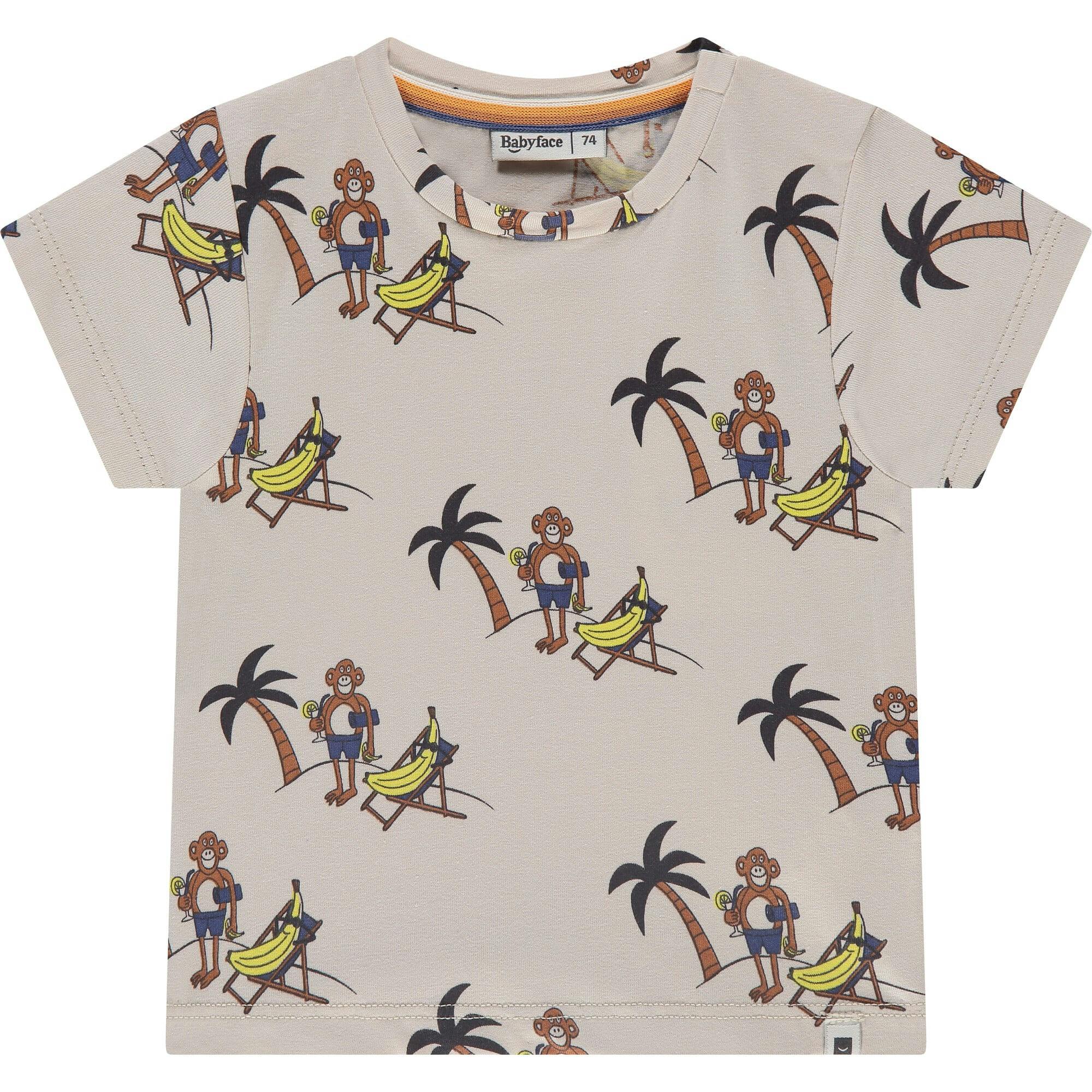 Animated Monkey Print Short Sleeve T-Shirt