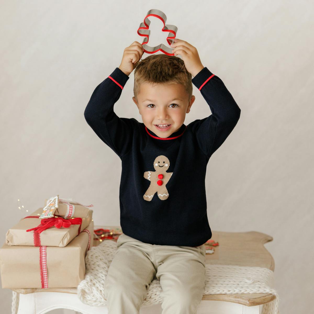 Boys Gingerbread Knit Sweater