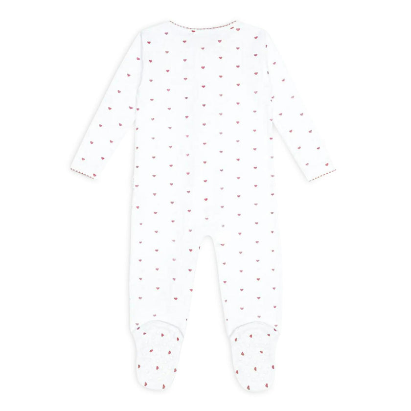 baby pink heart pima footie