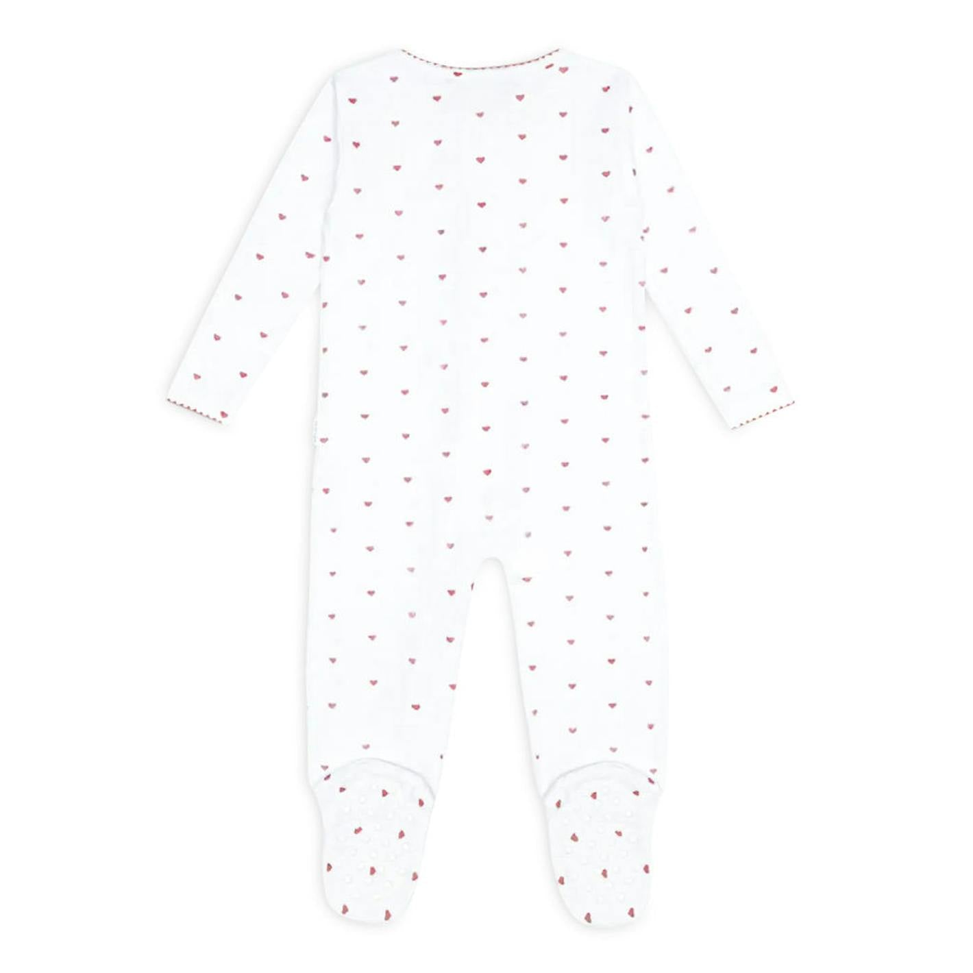 baby pink heart pima footie