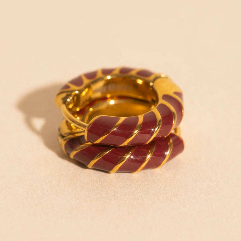 Color Chunky Rounded Huggie Hoop Earrings