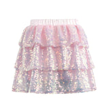 Iridescent Shimmer Sequin Skirt Pink