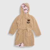 Cozy Switch Robe – Reversible Sherpa & Printed Mink Robe with Appliqué, Teddy Bears
