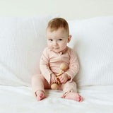 GROW WITH YOU FOOTIE | ROSE — Bamboo Organic Cotton Blend, 0–6M