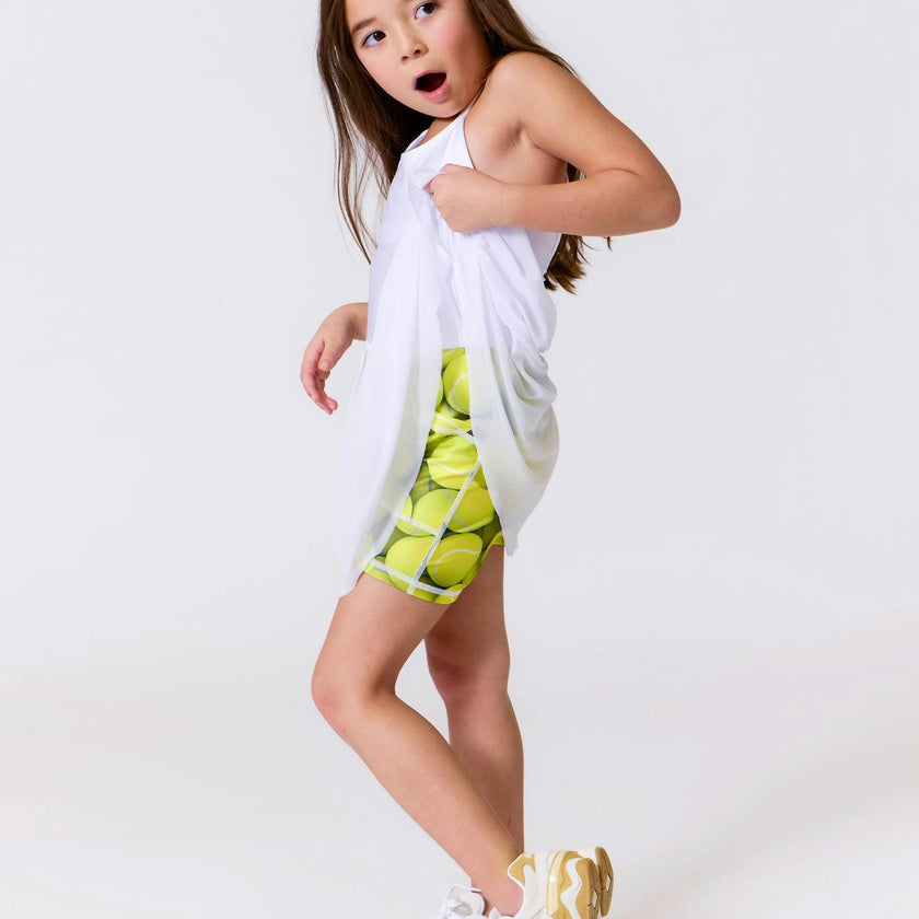 Girls Tennis Dress in Tennis Ball