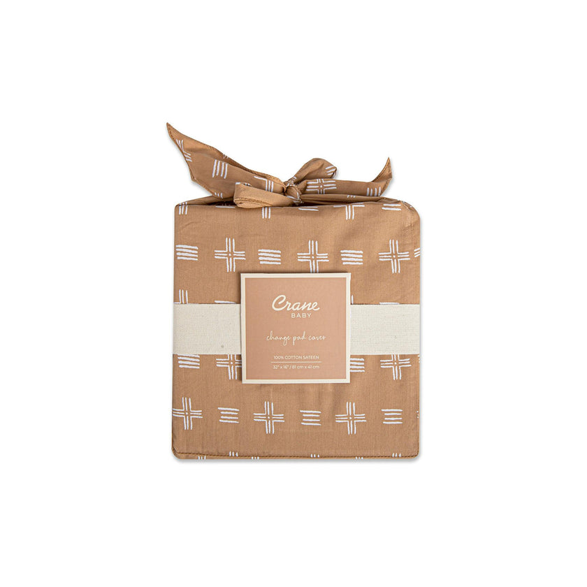 Ezra Copper Dash Cotton Quilted Change Pad Cover