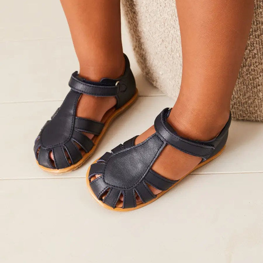 Leather Fishermans Sandals in Navy (21-27EU)