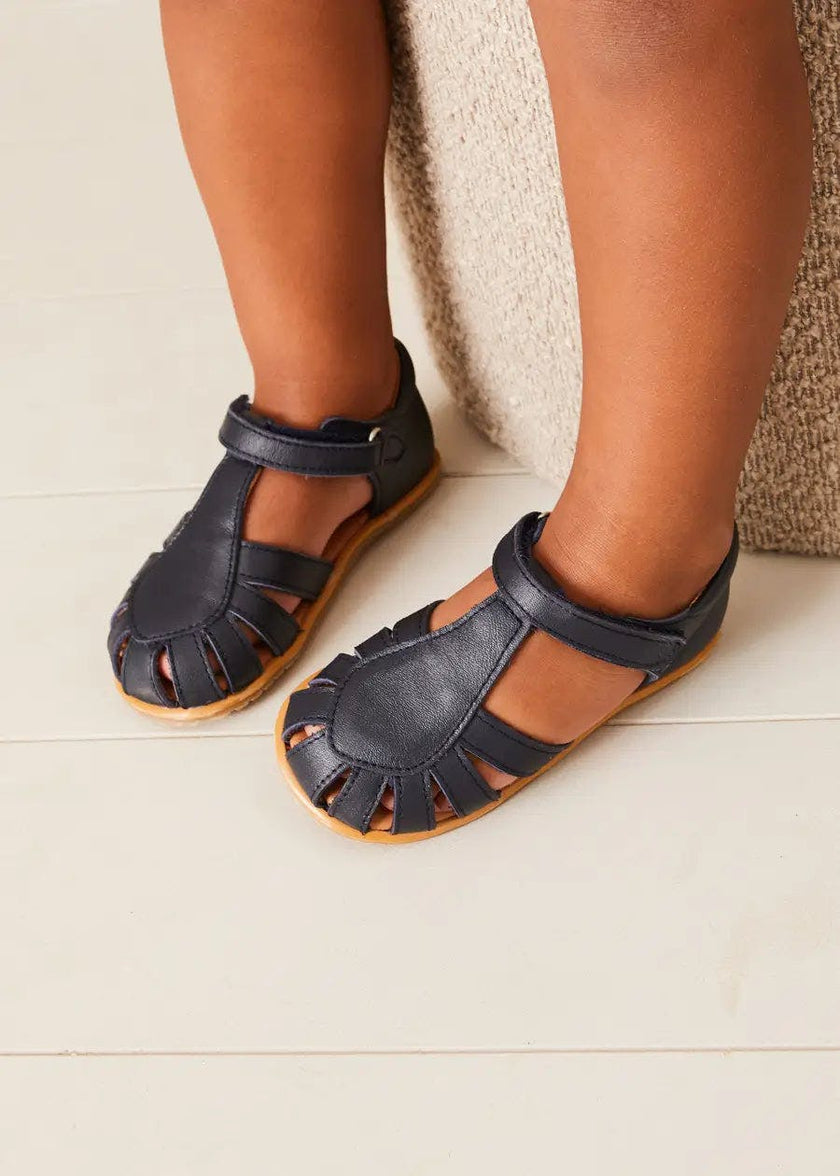 Leather Fishermans Sandals in Navy (21-27EU)