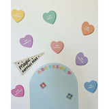 Peel & Stick Fabric Wall Stickers - Affirmation Candy Hearts Brights