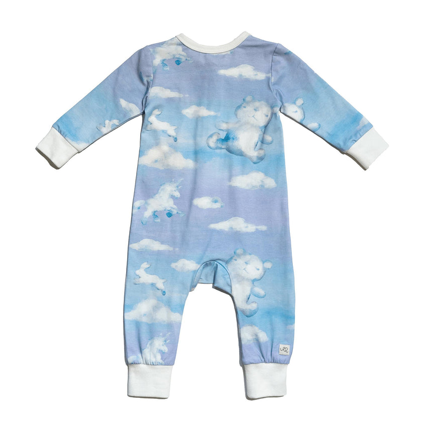Baby Parker Print Long Sleeve Zippy One-Piece Bodysuit