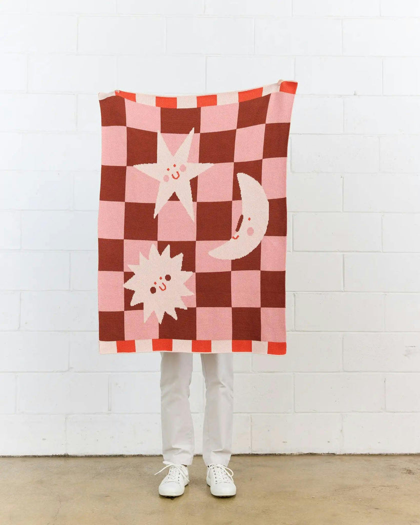 Moon + Stars Knit Mini Blanket
