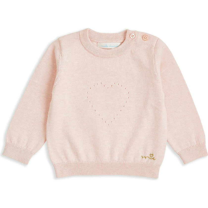 Pointelle Heart Crawler Set - Pink