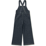Wide Leg Denim-Like Overalls, Blue
