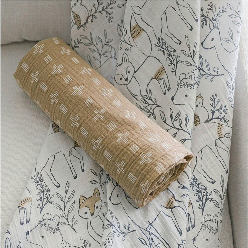 2pc. Swaddle Wraps (Copper Dash & Ezra Print)