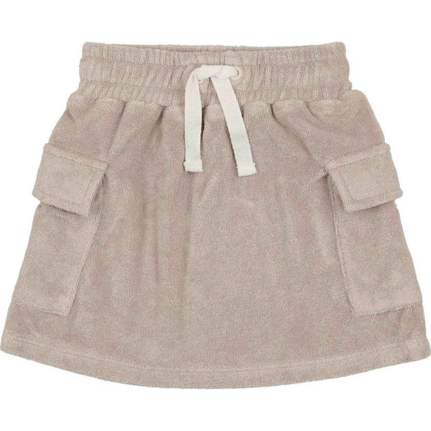 Terry Cloth Pocket Short Skirt