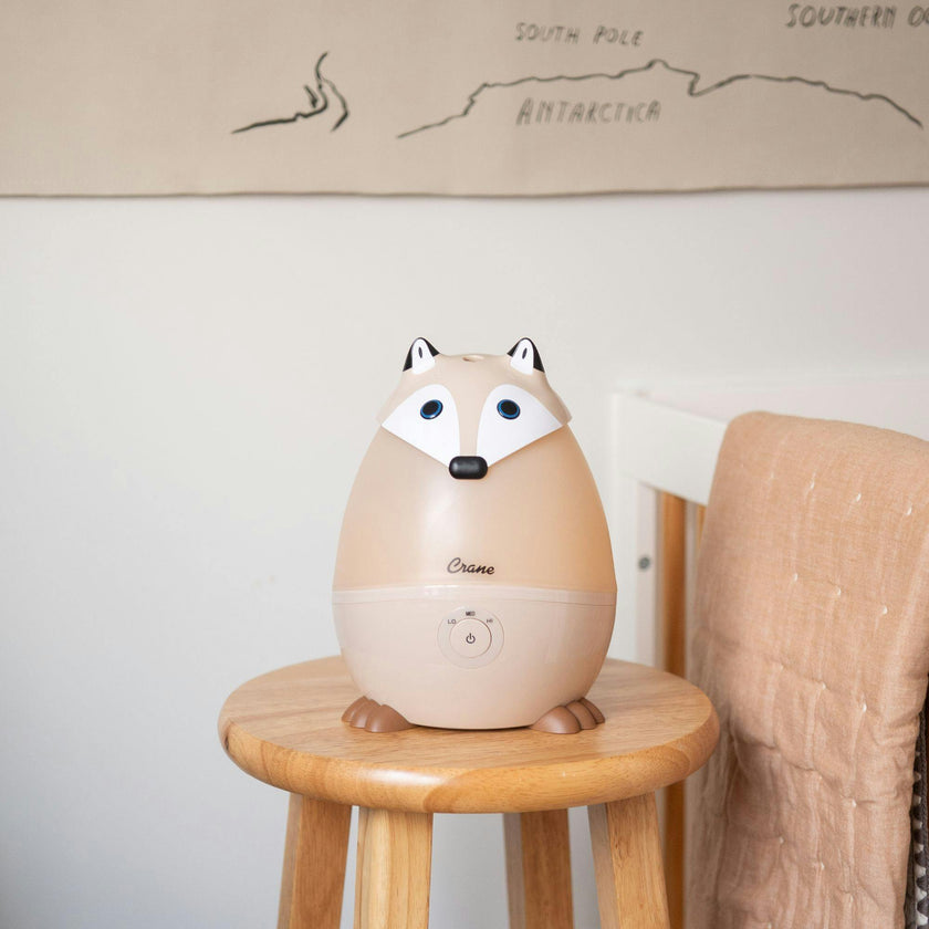 Mini-Adorable Red Fox 0.5 Gal. Baby Humidifier, Cool Mist with Aroma Tray & Night Light