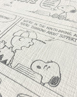 Blanket PEANUTS BASEBALL Comic Strip Cotton Black / White 4.25 x 6.5ft
