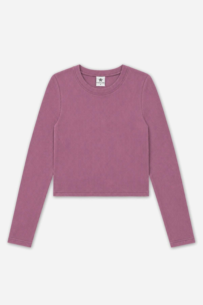Ultra-Soft Ribbed Long Sleeve Fitted Tee