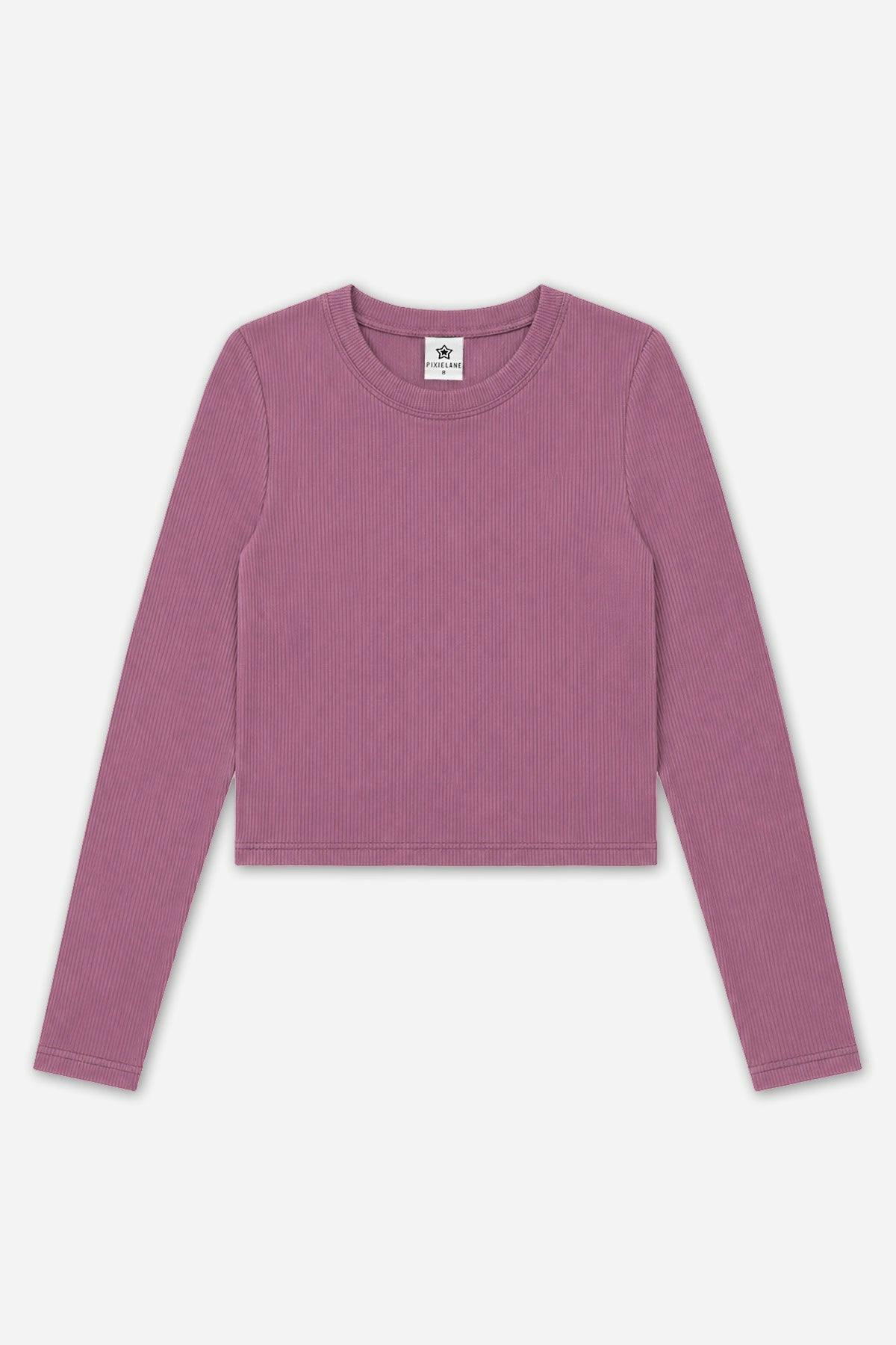 Ultra-Soft Ribbed Long Sleeve Fitted Tee