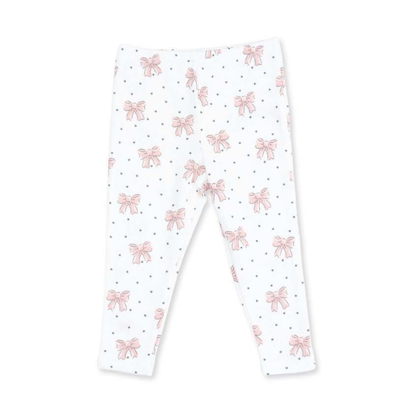 Veiled Pink Bows - V-Ruffle Sweatshirt and Legging