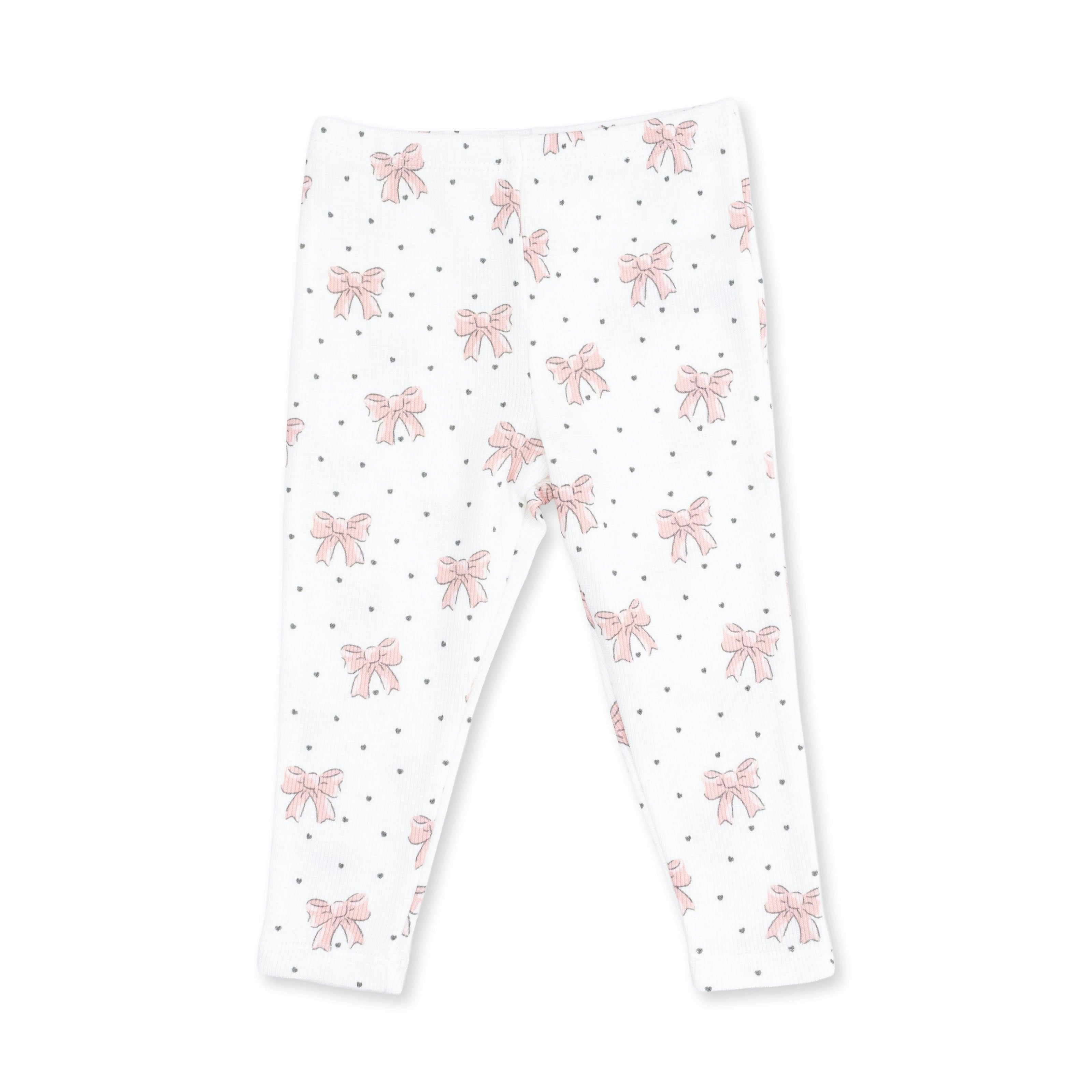 Veiled Pink Bows - V-Ruffle Sweatshirt and Legging