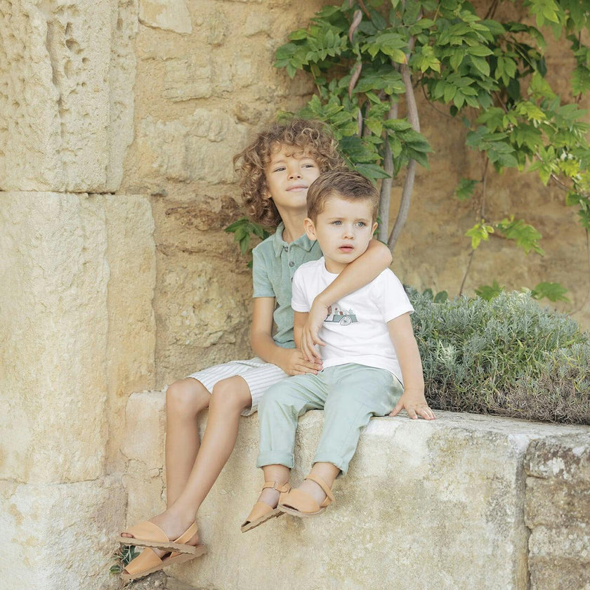 TARTINE ET CHOCOLAT Sea Green Striped Shorts