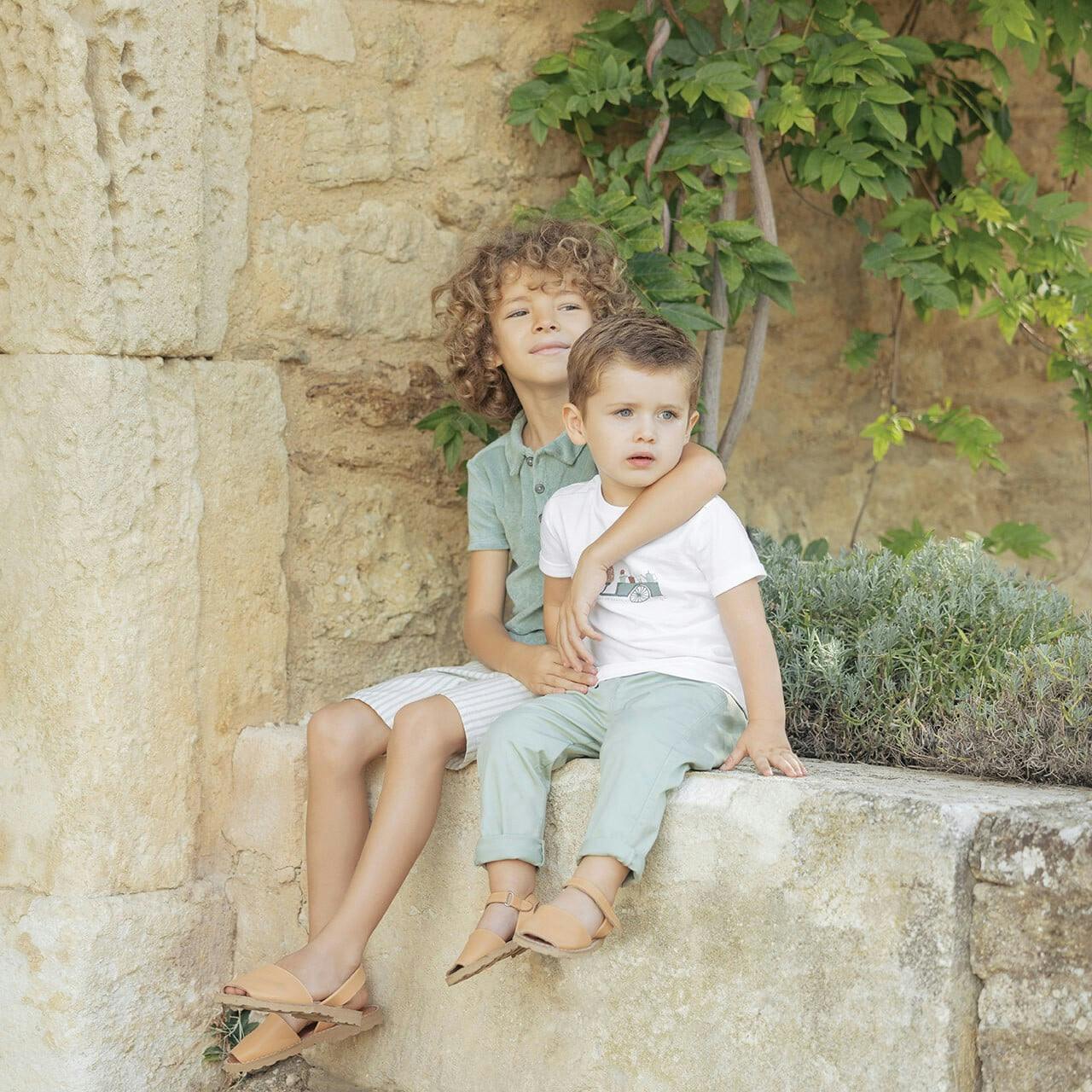 TARTINE ET CHOCOLAT Sea Green Striped Shorts