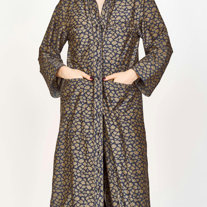 Malmo Dress in Navy Lilypad