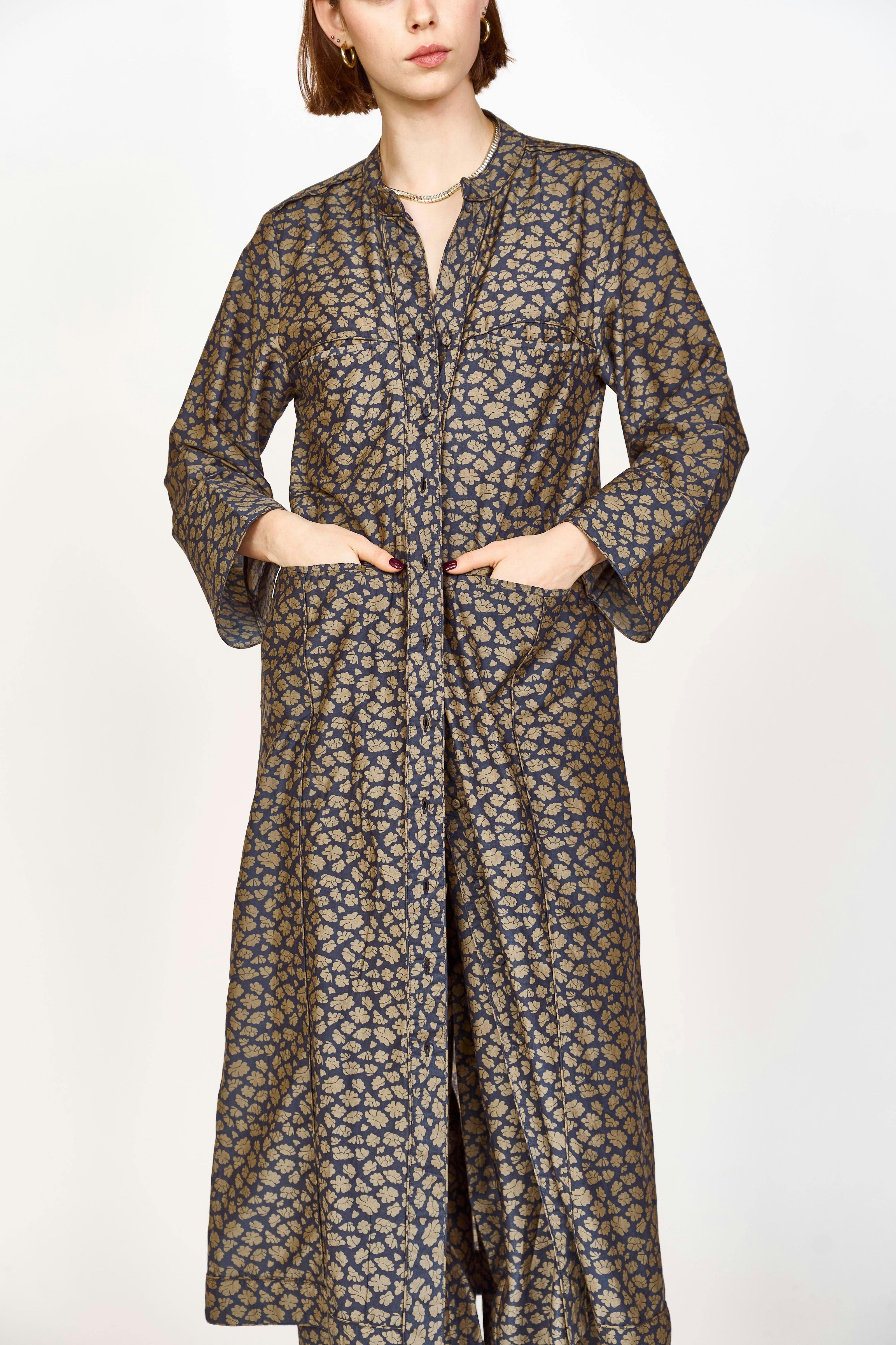 Malmo Dress in Navy Lilypad