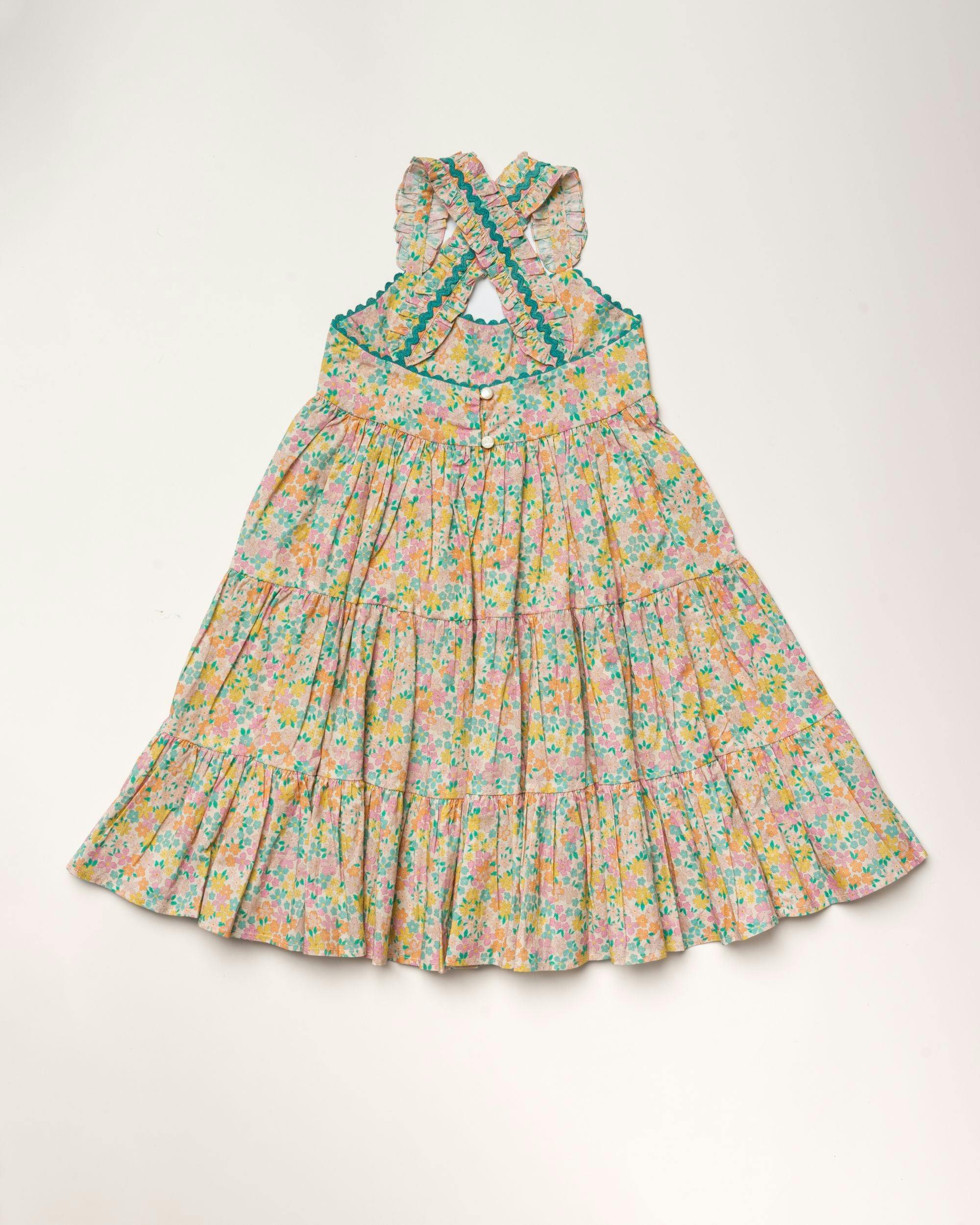 Laura Dress - Emma Floral Mint print