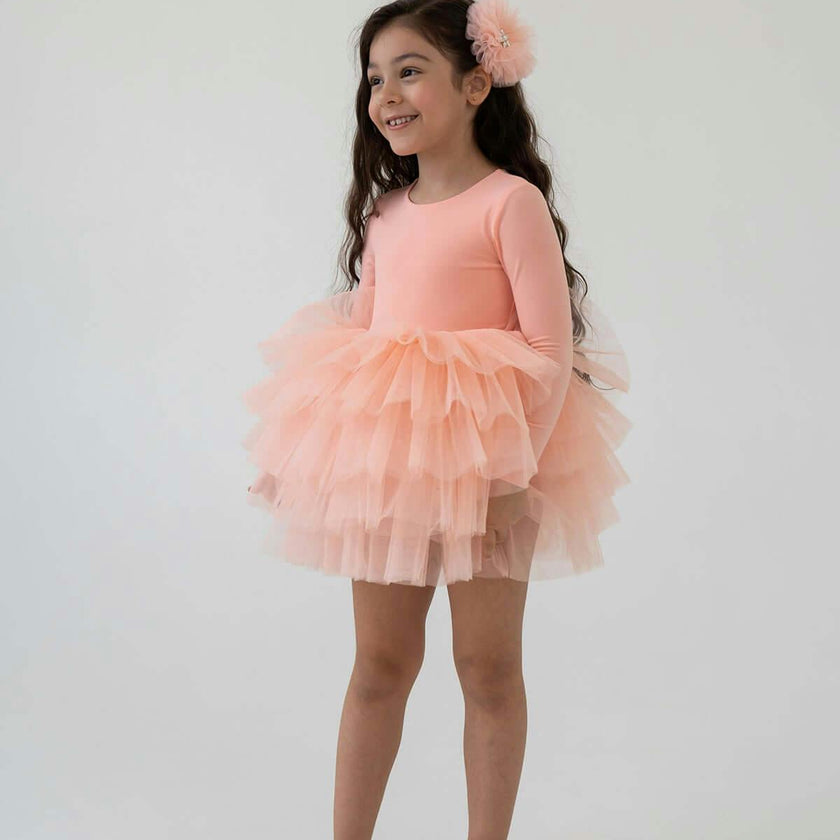 Salmon Peony Tutu Dress