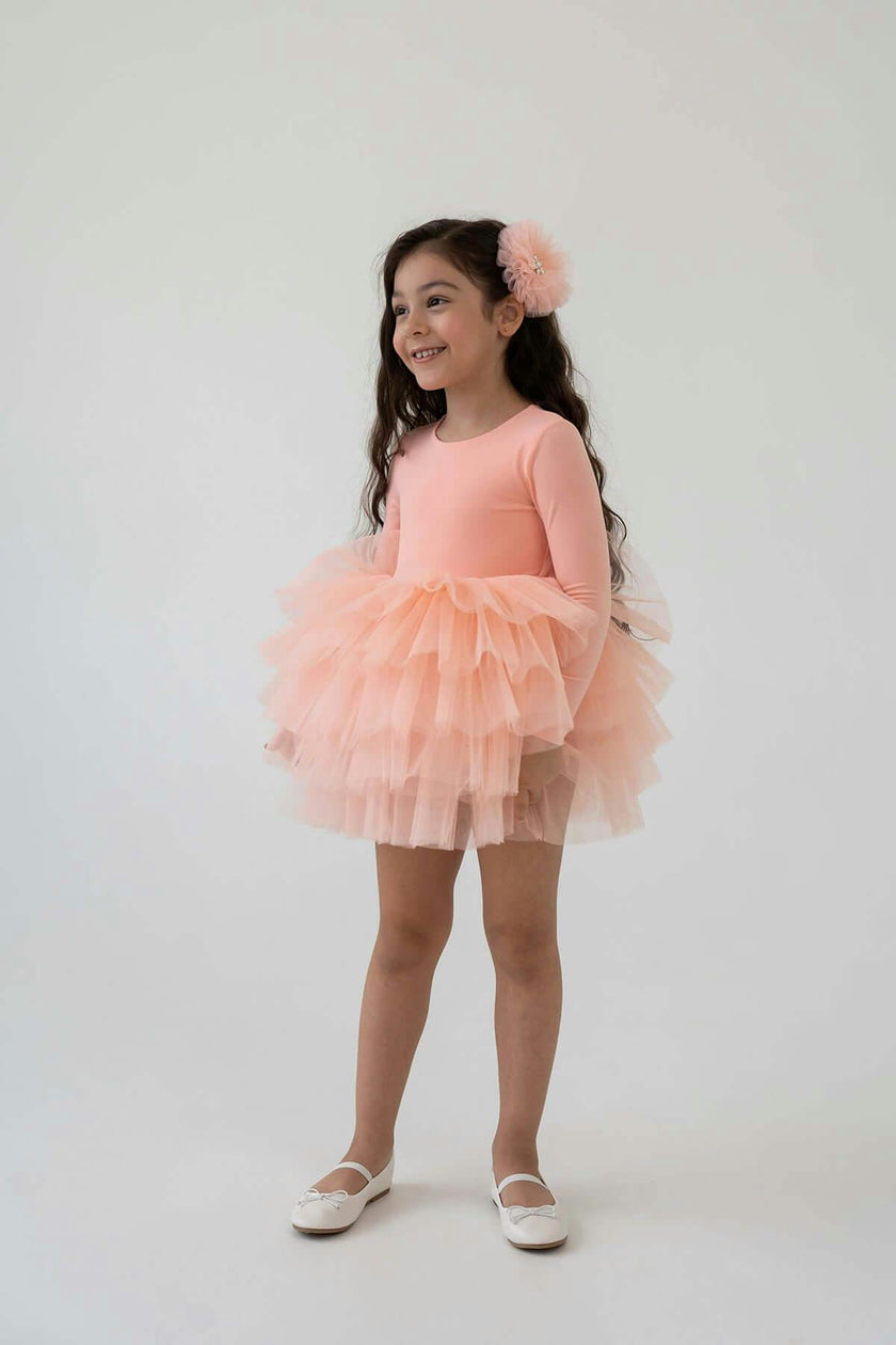 Salmon Peony Tutu Dress