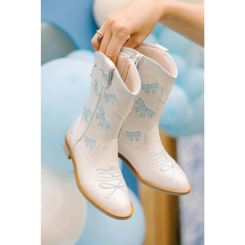Cowgirl Baby Blue Bow Boots