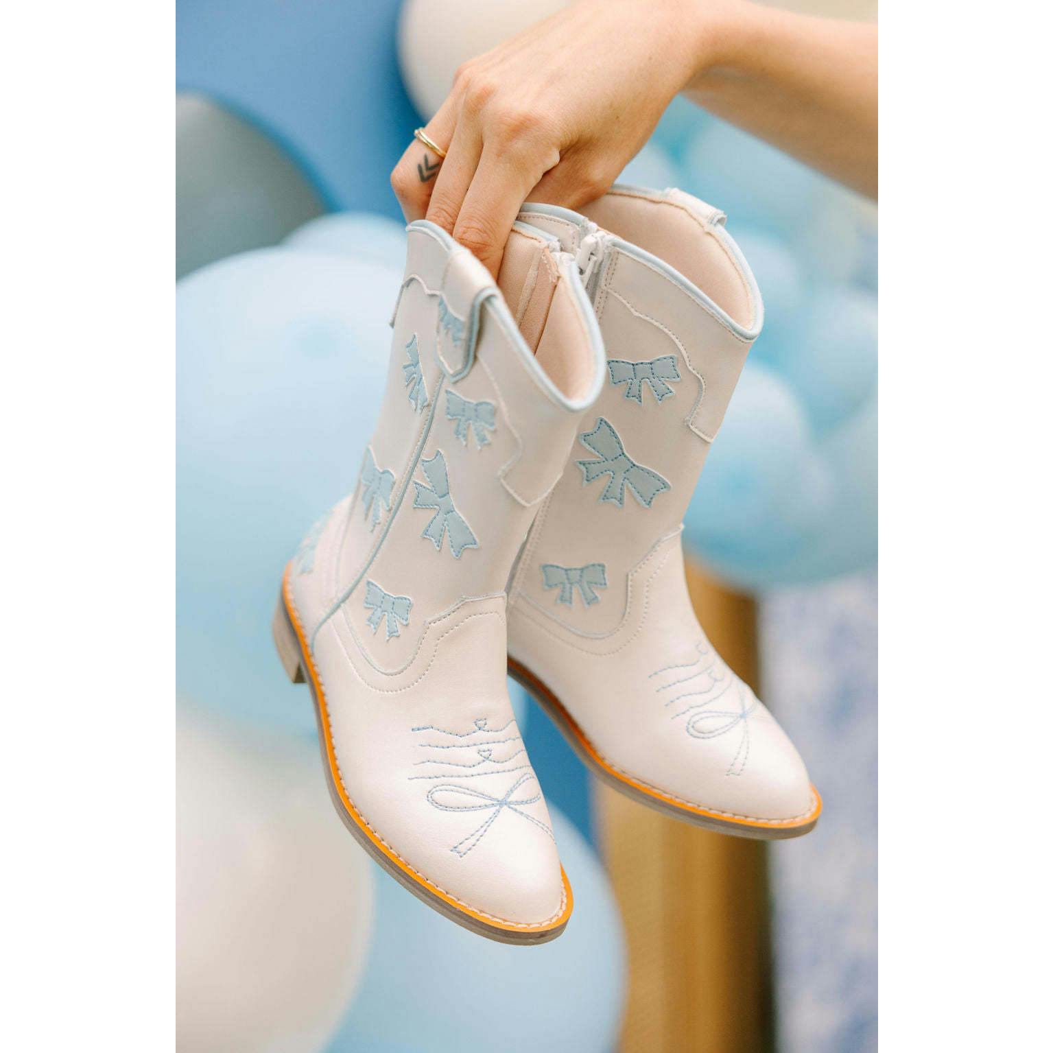 Cowgirl Baby Blue Bow Boots