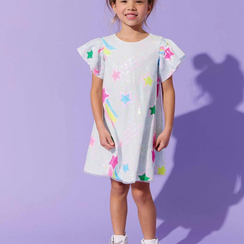Rainbow Shooting Star Sequin Dress