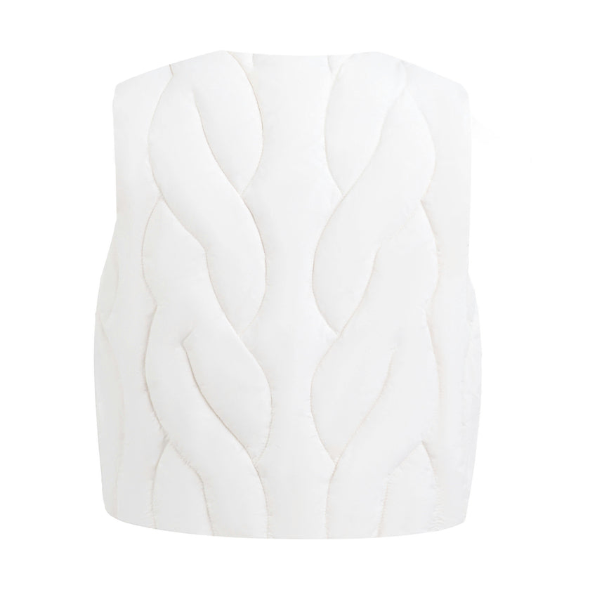 White Quilted Vest