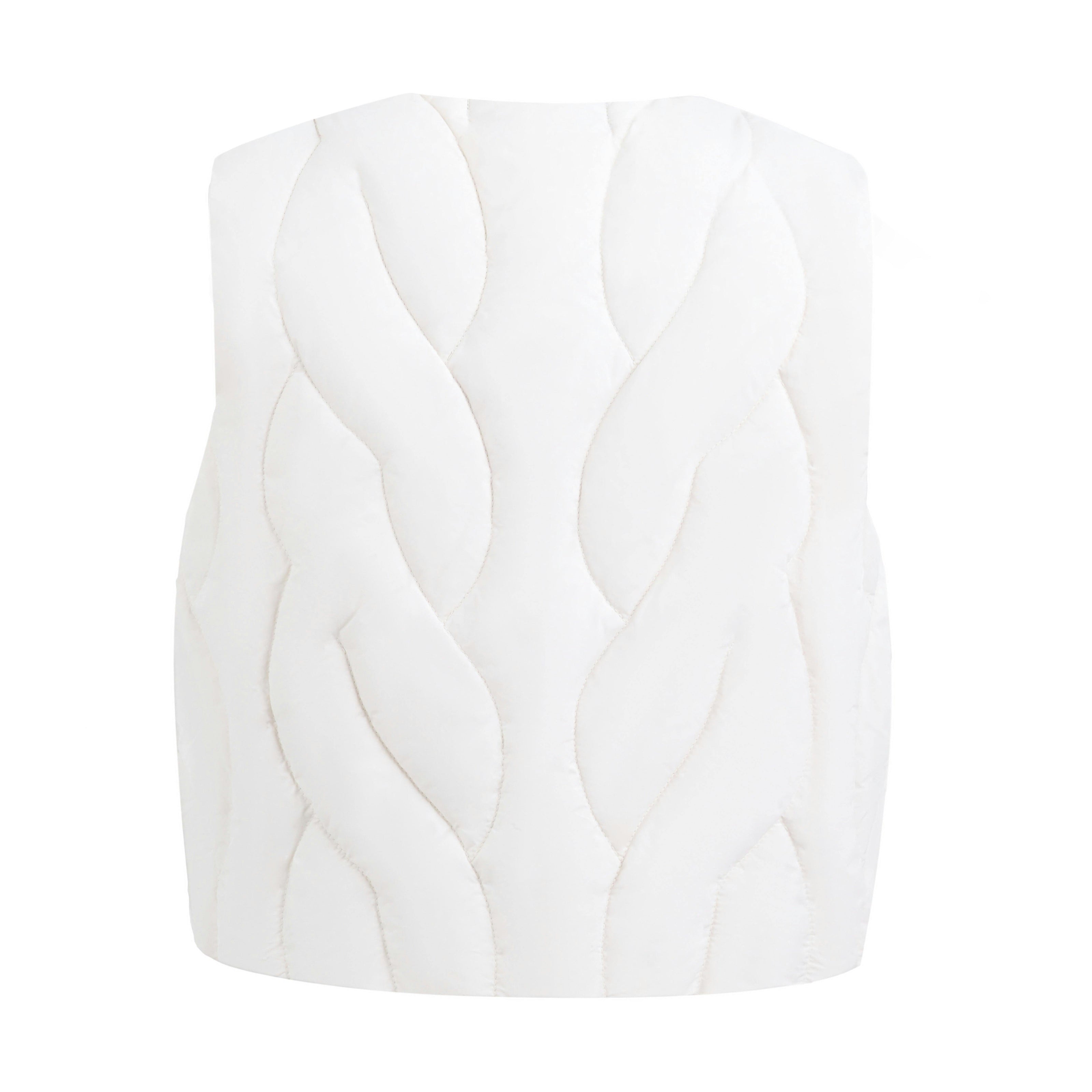 White Quilted Vest