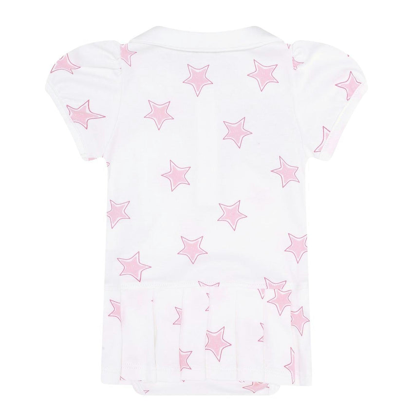 Pink Stars Print Onesie Dress